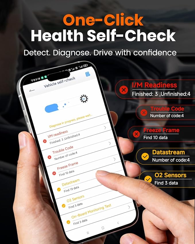 ANCEL AD310 Pro Bluetooth OBD2 Scanner with Battery Tester, Check Engine Light Code Reader & Car Diagnostic Tool, Read/Clear Codes, Live Data, Battery Health & Charging Test for 1996+ Vehicles