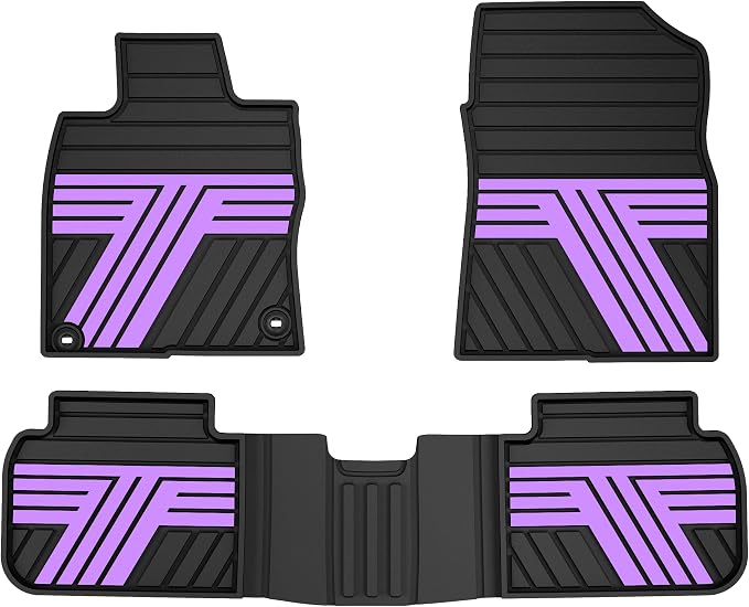 Rubber Floor Mats for Honda Civic Sedan Hatchback Si 2022-2026 | Include Sport but Not for Hybrid, All Weather Car Floor Liners for Acura Integra 2023-2026, 1st & 2nd Row, Black & Purple