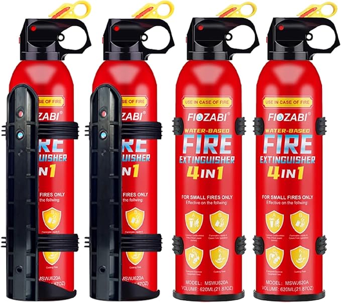 Portable Fire Extinguisher Spray With Bracket Can Prevent Re-Ignition,Best Suitable for The House/Car/Truck/Boat/Kitchen/Home Fire Extinguishers Fire Type A/B/C/K 620ml (4 PACK)