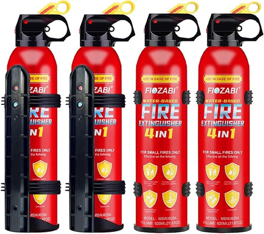 Portable Fire Extinguisher Spray With Bracket Can Prevent Re-Ignition,Best Suitable for The House/Car/Truck/Boat/Kitchen/Home Fire Extinguishers Fire Type A/B/C/K 620ml (4 PACK)