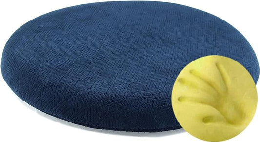 Sigmat Memory Foam Seat Cushion Anti-Slip Soft Round Chair Pad 18 Inch Navy Blue