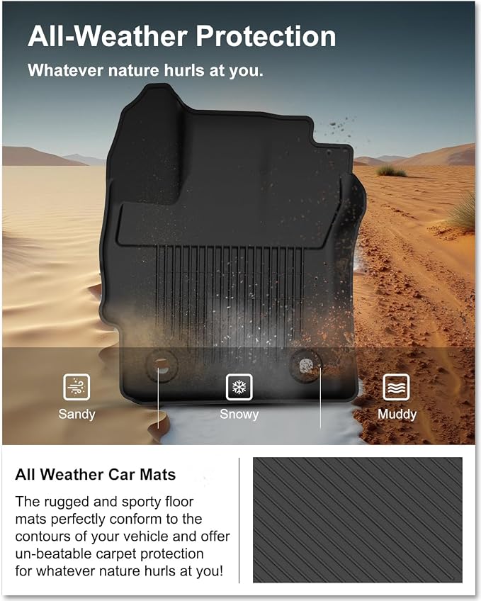 Kiwi Master Floor Mats for 2020-2026 Toyota Corolla Sedan/Hatchback | OEM Replacement PT908-12190-02, Custom Fit All Weather Car Mats, Heavy Duty TPE Floor Liners, Front & Rear 2 Row Set, Black