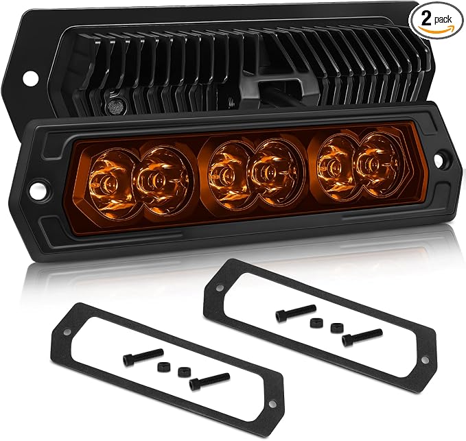 Flush Mount LED Pods Amber, SWATOW INDUSTRIES 7 Inch CREE LED Light Bar Amber Flush Mount Reverse Lights Spot Pod Lights Backup Lights for Truck Wrangler F150 Ram Toyota Chevy GMC SUV ATV