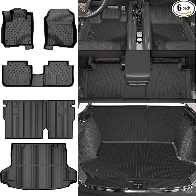 Full Set Floor Mats Fit for Honda HRV 2023-2027 Sport/LX/EX-L | for Acura ADX 2025-2026, All Weather TPE Custom Fit HR-V Floor Liners 1st & 2nd Row & Seat Back Mat & Cargo Mat
