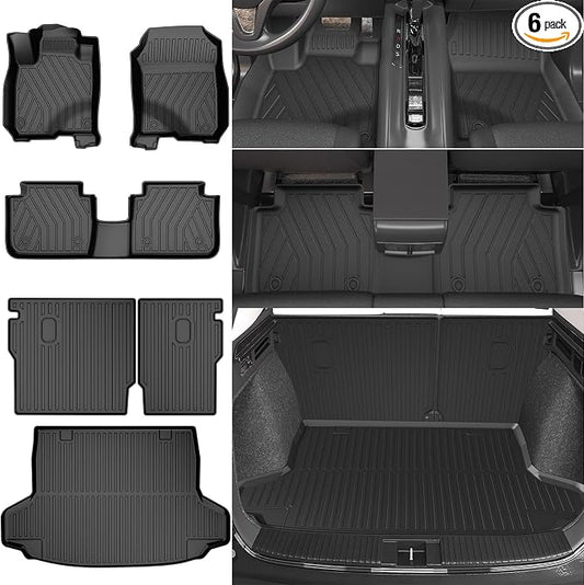 Full Set Floor Mats Fit for Honda HRV 2023-2027 Sport/LX/EX-L | for Acura ADX 2025-2026, All Weather TPE Custom Fit HR-V Floor Liners 1st & 2nd Row & Seat Back Mat & Cargo Mat
