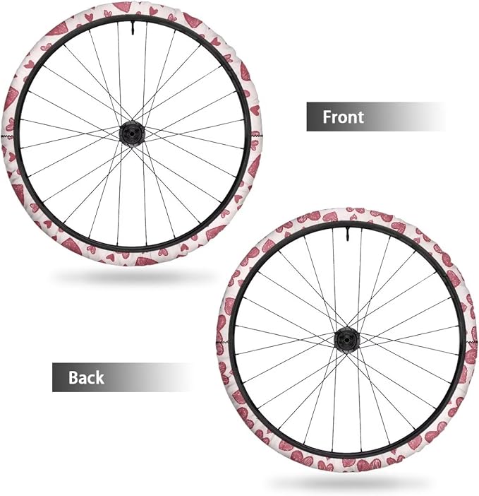 Love Heart Wheelchair Accessories for Seniors Romantic Red 2 PCS Wheelchair Wheel Covers for Home Dustproof Holiday Decor