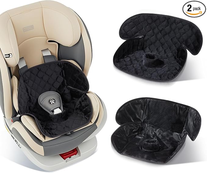 2 Pack Car Potty Training Seat Protector, Waterproof Toddler Car Seat Potty Training Cover, Piddle Pads & Liners for Baby Stroller, Booster & Travel,Non-Slip Pee Protector for Carseat (Black)