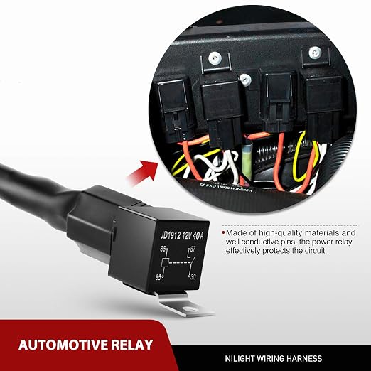 Nilight - 10036W 14AWG 11.5 Feet DT Connector Wiring Harness Kit LED Light Bar 12V On Off Switch Power Relay Blade Fuse for Off Road Lights LED Work Light-2 Leads