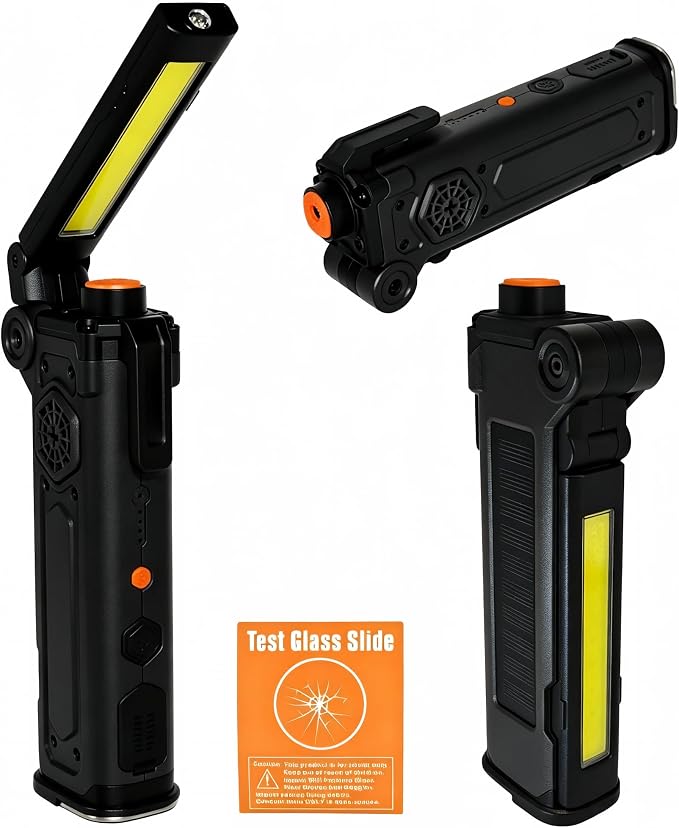 8-in-1 Car Emergency Escape Tool with Spring-Loaded Window Breaker | Seat Belt Cutter, Magnetic Work Light, Emergency Flashlight & Power Bank for Roadside Emergencies, Camping & Daily Driving