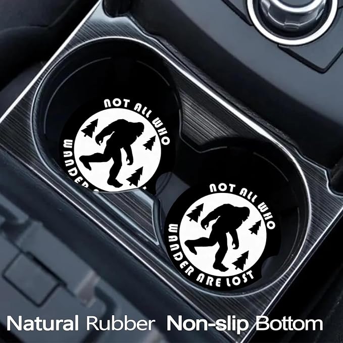 2 Pack Compatible with Bigfoot Car Cup Holder Coasters Universal Neoprene | 2.75" Universal Size Anti Slip Rubber Mat,Auto Cup Holder Decor for SUV Truck,Compatible with Bigfoot Gifts for Men Women