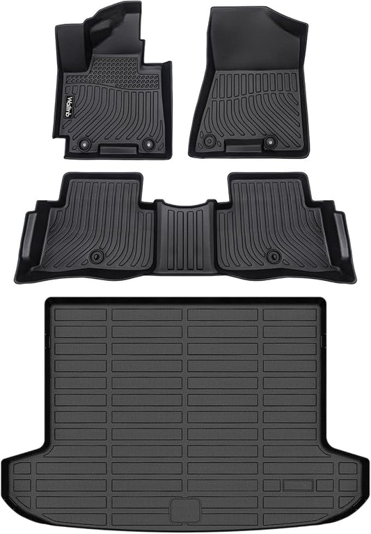Wailtnb-Car Floor Mats & Cargo Mat Custom for 2016-2021 Hyundai Tucson All Weather Floor Mats for Tucson 2016-2021 Trunk Mat TPE Waterproof Car Mats Full Set Black Accessories