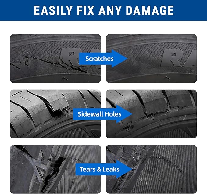 AUTOWN 47PCS Tire Repair Rubber Nail Kit - Complete Screw Plug Kit with Glue, Fast Fix for Flat Tires on Car, Truck, Motorcycle, SUV & More