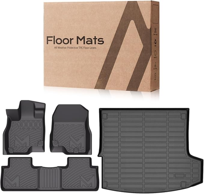 TPE Automotive Floor Mats & Cargo Liner Custom for 2019-2026 Acura RDX, All Weather Cover Protection Waterproof Black Floor Liner Front & Rear Row Full Set Car Mats for 2020 2021 2022 2023 2024, 4PCS
