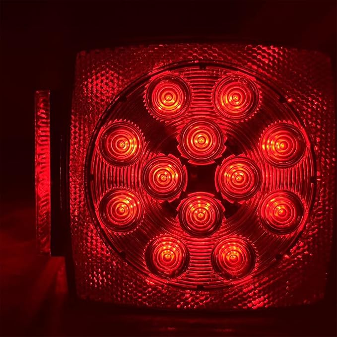 fouwick LED trailer lights Kit, 12V Submersible Tail Marker Lights Wiring Lamp Harness for Boat Car Truck RV Utility snowmobile turn signal license plate stop reverse Trailer Accessories