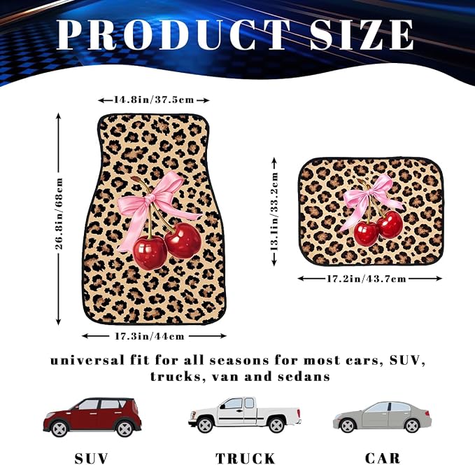 Bear Car Floor Mats Rustic Mountain Pine Forest Cabin Carpet Front Rear Carpets Mat Decorative Car Floor Carpets Non-Slip Auto Car Accessories Universal Fit for Car SUV Truck Van