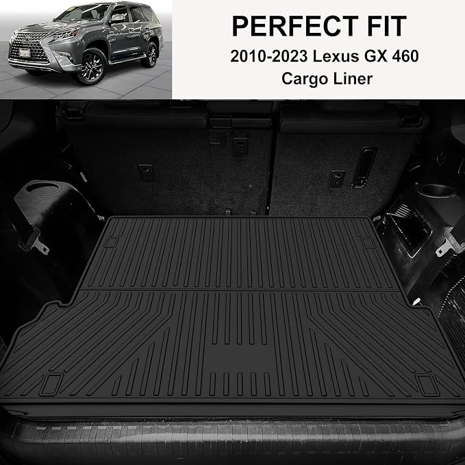 IKABEVEM Cargo Liner Fit for Lexus GX460 2010-2023 - Custom Fit Truck Mats for Lexus GX460 2010-2023 All Weather TPE Guard Trunk Liner