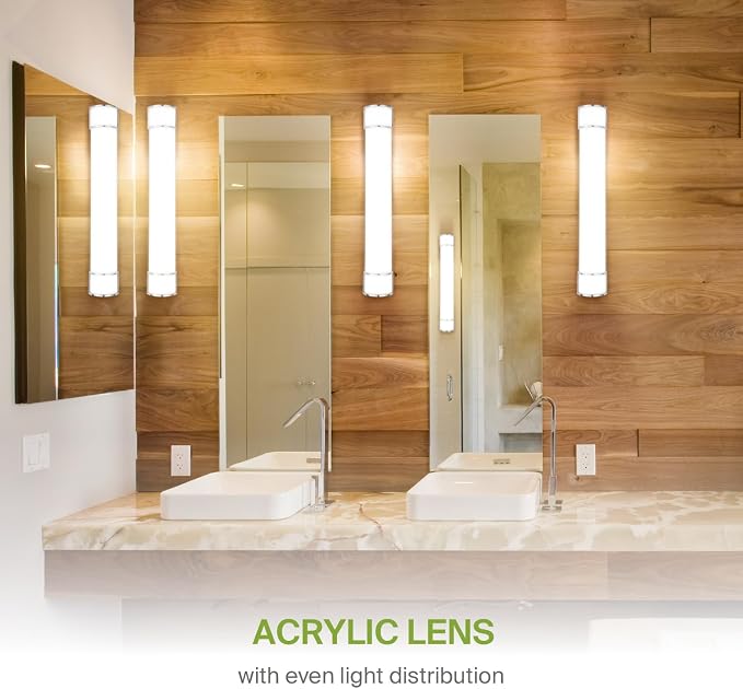 ASD LED 36" Vanity Flush Mount Light Fixture, Linear Bathroom Lighting Bar | 3CCT, Dimmable, Energy Star, ETL Listed | 30W 2650LM 3000-5000K 120V | Long Bath Wall Sconce Over Mirror | Nickel, 2 Pack