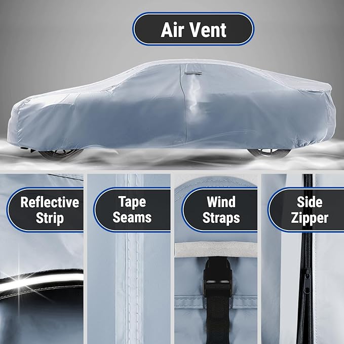 iCarCover Custom Car Cover for Toyota MR2, Waterproof All-Weather Rain Snow UV Sun Protector Full Exterior Indoor Outdoor Car Cover with Strap (Year Fits 2000-2006)
