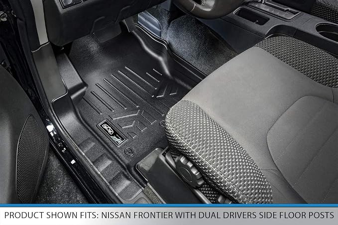 SMARTLINER Custom Floor Mats 2 Row Liner Set Compatible with 2005-2021 Nissan Frontier