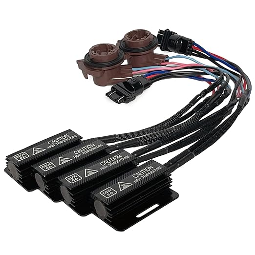 3157 LED Load Resistor Adapter 50W 6Ohm Upgraded Canbus Decoder Fix DRL Turn Signal Tail Light Error Code Hyper Flashing Wiring Relay Harness