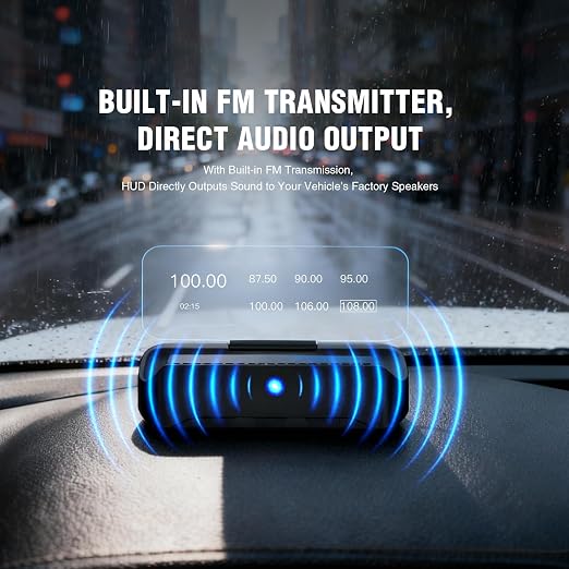 VIVIHUD V3-SE Wireless CarPlay Android Car HUD Head-Up Display Cluster Screen HD Display Bluetooth OBD2 GPS Speedometer Plug and Play Smart Automatic Brightness