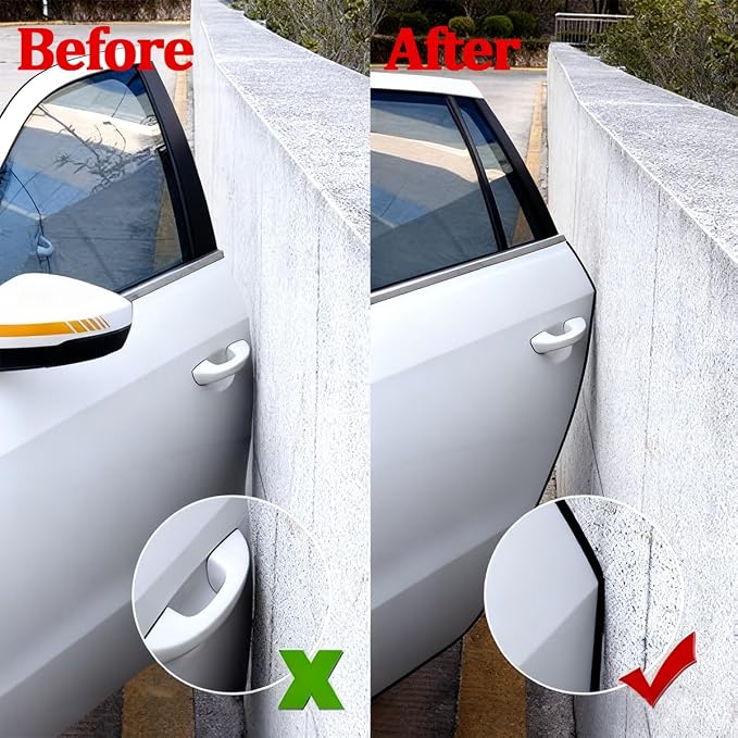 Car Door Edge Guards, 16.4FT U-Shaped Fade-Resistant Vehicle Edge Trim Seal Guard, No-Glue Design Automotive Door Entry Protector Strip, Universal Fit (Black)