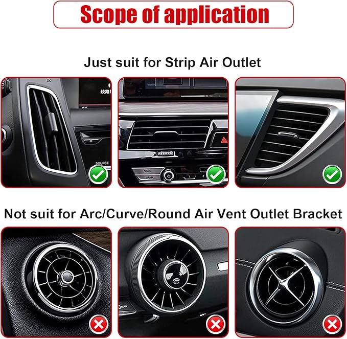 20 Pieces Universal Car Air Conditioner Vent Trim Decoration Strip Accessories, Waterproof Flexible Shiny Auto Car Interior Accessories for All Air Vent Outlet (A-Red - 20 Pieces)