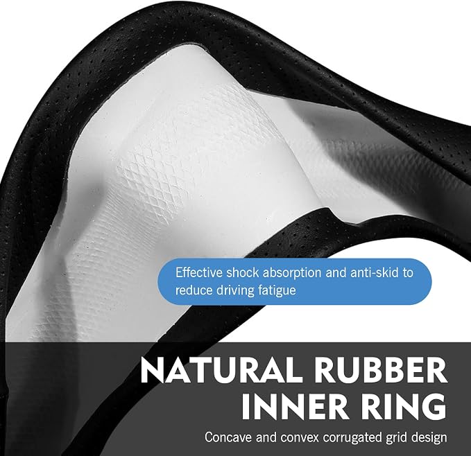 1 Pack Car Steering Wheel Cover Carbon Fiber, Leather Non-Slip Protector, Breathable All Season Universal Fit for Most Cars, Trucks, SUVs (D-Shaped)