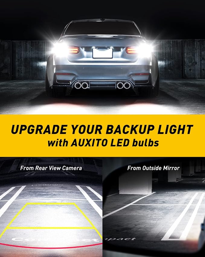 AUXITO 1156 LED Bulb for Reverse Lights, Super Bright White 1141 1073 7506 LED Bulbs with Projector for Reverse Lights Tail Brake Signal Back Up Parking Marker DRL License Plate Lights, 6000K White
