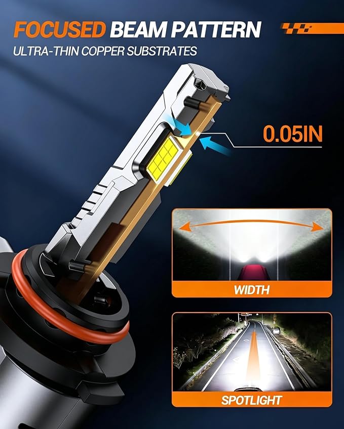 SEALIGHT 9005/HB3 H11/H9/H8 Light Bulbs Combo and F1 H11 LED Fog Light Bulbs 100,000LM Ultra-Bright 6500K 9005 H11 Bulbs with 25000RPM Cooling Fan, 360° Illumination, True Plug-N-Play, Pack of 6