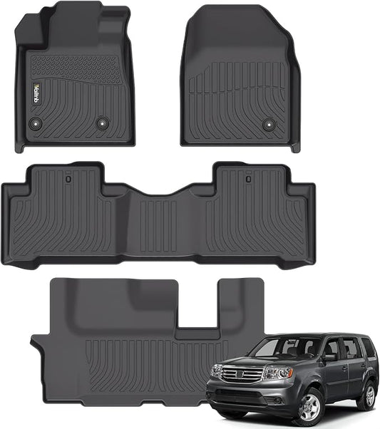 Wailtnb- Floor Mats Fit Honda Pilot 2015-2009 All Weather Car Floor Liners for 2009-2015 Honda Pilot Car Mats Accessories for Pilot 2015 2014 2013 2012 2021 2010 2009