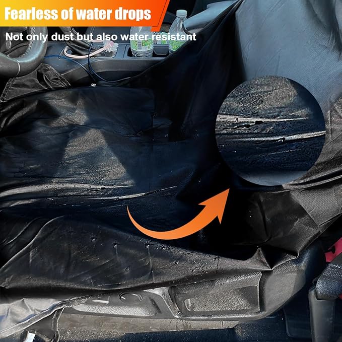 ZIMISI Waterproof Car Seat Cover, Dustproof Sweatproof Car Seat Protector, Washable Bucket Front Seat Covers, Universal Automotive Interior Accessories for Cars, SUVs, Trucks (Black)