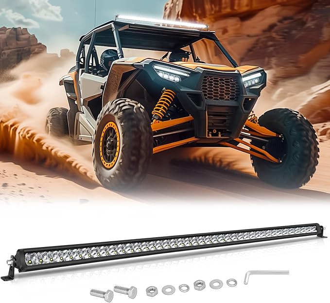 40 Inch Light Bar Slim, SWATOW INDUSTRIES 200W 40 Inch Single Row LED Bar Spot Flood Offroad Driving Light Roof Rack Light for UTV SUV Truck Pickup ATV Wrangler Toyota F150 Ram