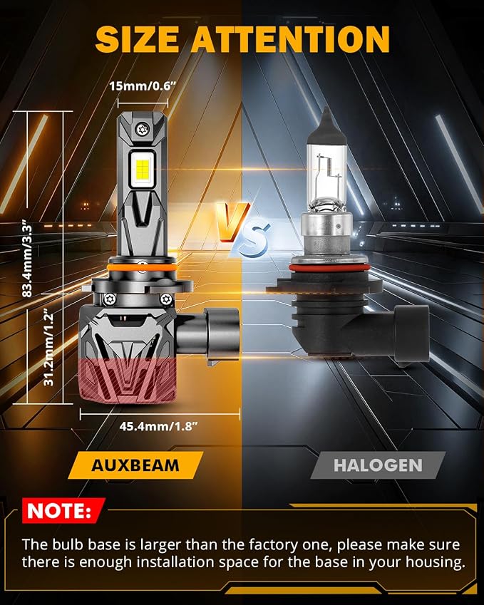 Auxbeam 9005 Fog Lights, Q40 Series 30000LM 800% Brighter Powersports Light For UTV ATV Offroad Use