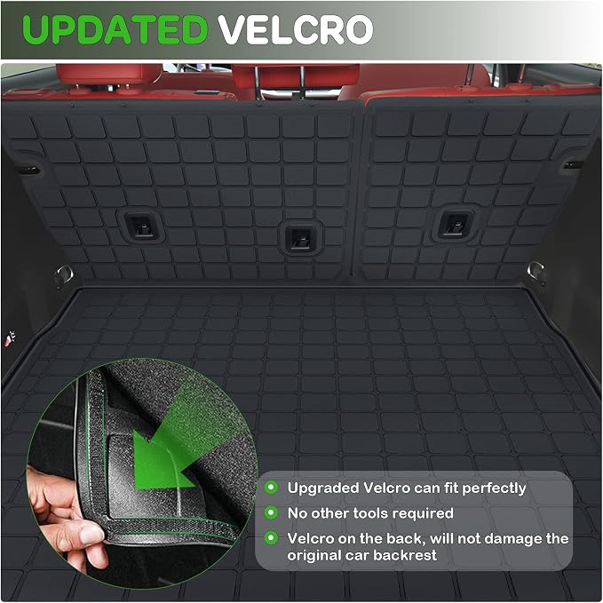 Floor Mats for 2025 Jeep Wagoneer S 4xe EV Upgrade Trunk Mat with Backrest Mat All Weather TPE Floor Liners Fit for Wagoneer S 4xe EV Anti-Slip Full Set Car Accessories (Not for Fuel)