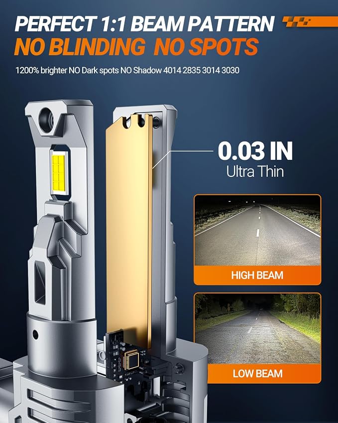 SEALIGHT 9005/HB3 9006/HB4 Bulbs, 80000LM Ultra Bright, 6500K Cool White Fog Lights, 50,000+ Hour Lifespan, 3-Minute Plug-N-Play Installation, 4-Pack