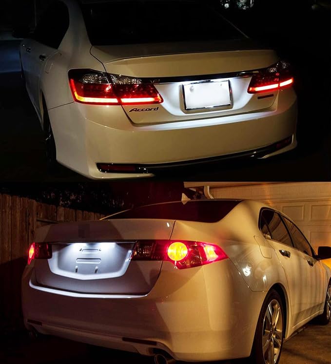iJDMTOY Super Bright Xenon White 18-SMD Full LED License Plate Light Kit Compatible With Acura MDX RL TL TSX ILX Honda Civic Accord Odyssey