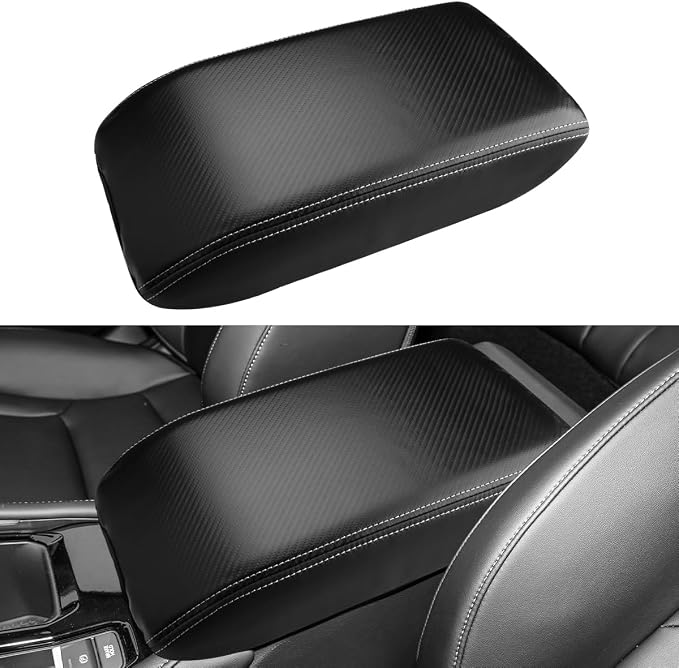 INTGET for 2026 Honda Accord Accessories 2023 2024 2025 Center Console Armrest Cover Leather Car Arm Rest Box Lid Middle Console Seat Cover Protector (Carbon Fiber, 2023+)