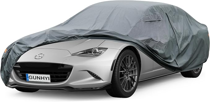 GUNHYI 16 Layers Car Cover for Sports Coupe Small Car Waterproof All Weather, Universal Fit Mazda Miata/MX-5, BMW Z3, Honda S2000, Chrysler Crossfire, Saturn Sky, Pontiac Solstice etc.