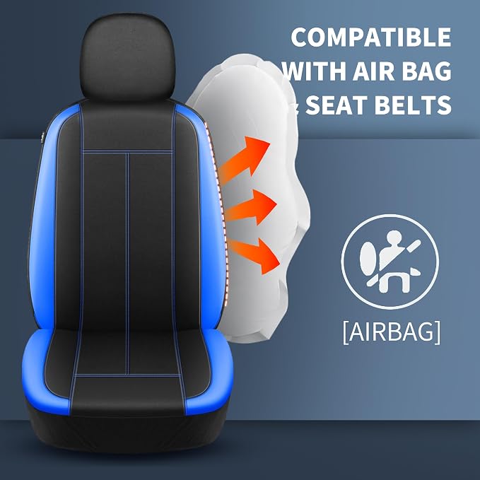 HChengkikz 2 Pack Front Neoprene Car Seat Covers | Waterproof Comfortable Seat Protectors, Airbag Compatible Universal Fit for Sedans, SUVs, Trucks, Vans