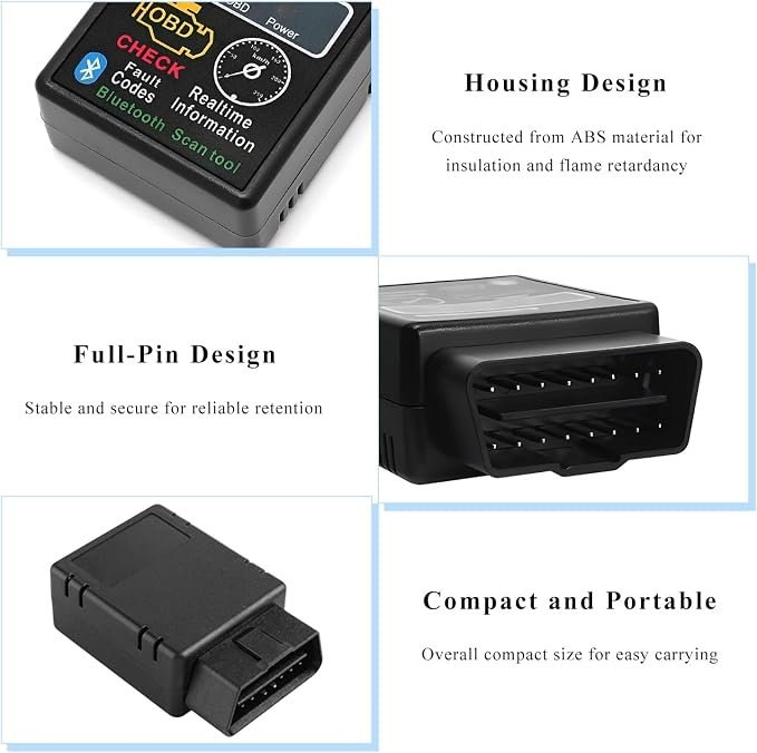 Bluetooth OBD2 Scanner for Car, Wireless Check Engine Light Code Reader Diagnostic Scan Tool with Exclusive App, Professional OBD II Scanner Read and Clear Error Codes