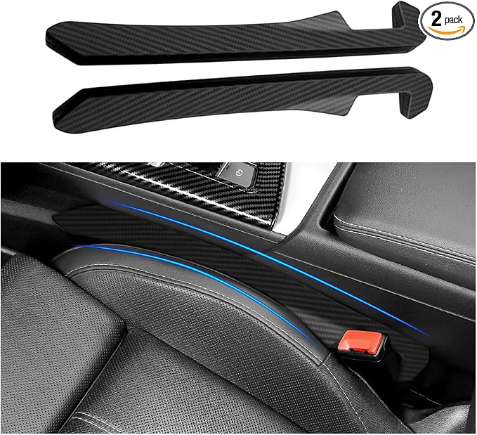 Junecarp 2PCS Car Seat Gap Filler - Elastic Car Seat Gap Filler Organizer Universal for Truck SUV Car Between Seat and Console - Prevent Items from Droping - Add Style to Your Car Accessories