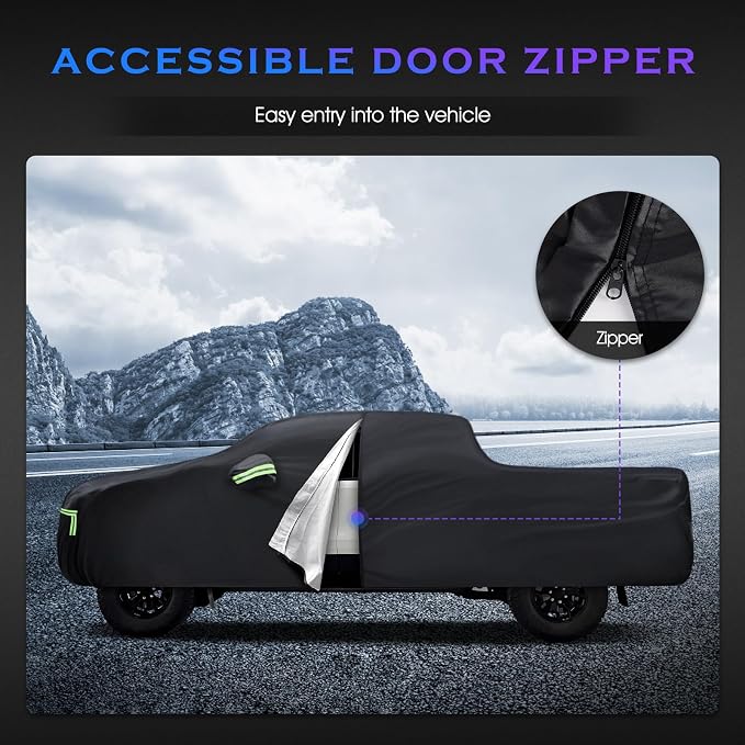 Pickup Truck Cover Custom Fit for Ram 1500 2009-2026, 6 Layers Car Cover Waterproof All Weather for Automobiles,Outdoor Full Exterior Cover,Rain, Sun, Wind Protection,Black