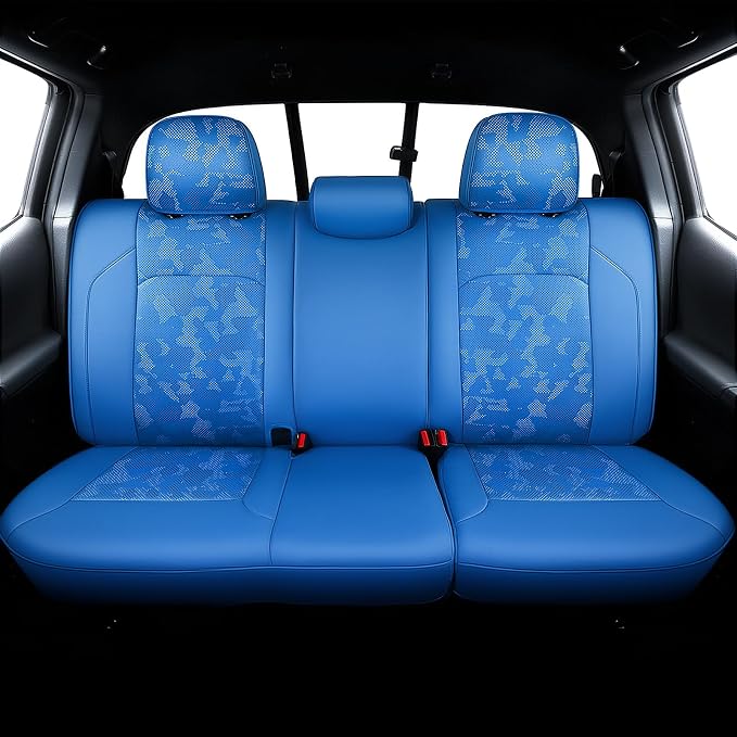 Carlimeki Leather Seat Covers Custom Fit for Tacoma Gen 3rd (2016-2023) | For Double & Crew Cab only - Fits SR, SR5, Limited, TRD Pro, TRD Sport, TRD Off-Road, Trail Special Edition - Fully Covered