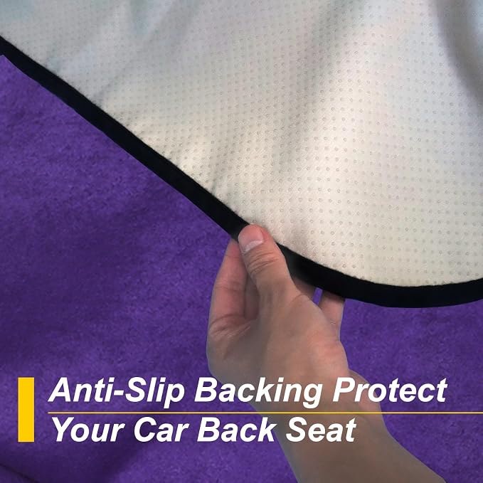Back Seat Cover for Car Trucks Van SUV,Waterproof Rear Bench Towel Seat Covers for Dogs and Kids,Automotive Backseat Protector (Purple)