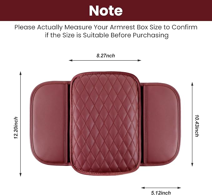 Upgraded Car Center Console Cover,Microfiber Leather | Car Armrest Cover Cushion with 2 Storage Bags,Universal Car Armrest Storage Box Car Interior Accessories for Most Vehicles
