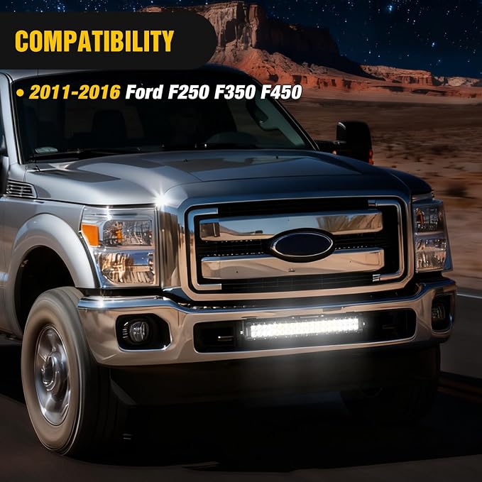Nilight Front Lower Hidden Bumper Mounting Brackets for 20-22inch Straight LED Light Bar Compatible with 2011-2016 Ford F250 F350 F450