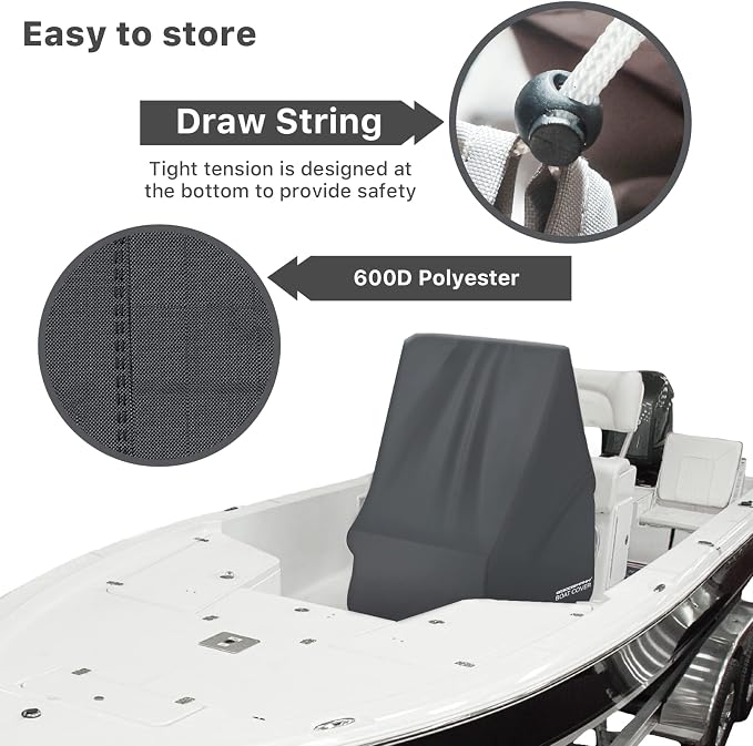 GOODSMANN Boat Center Console Cover 600D Heavy Duty Fits Console Models Up to 58'' Height, 45'' Length, 34'' Width ‎9411-21101-01A