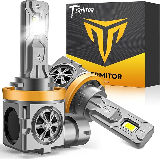 Termitor Upgraded H11 H9 High/Low Beam Bulbs, 126,000LM 6500K, Pack of 2