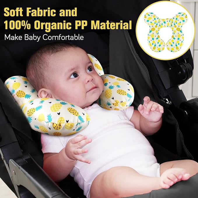 KAKIBLIN Baby Travel Pillow, Upgraded Baby Neck Pillows for Car Seat, Infant Neck Support Pillow for Head and Neck,Newborn Head Support for Car Seat,Pushchair